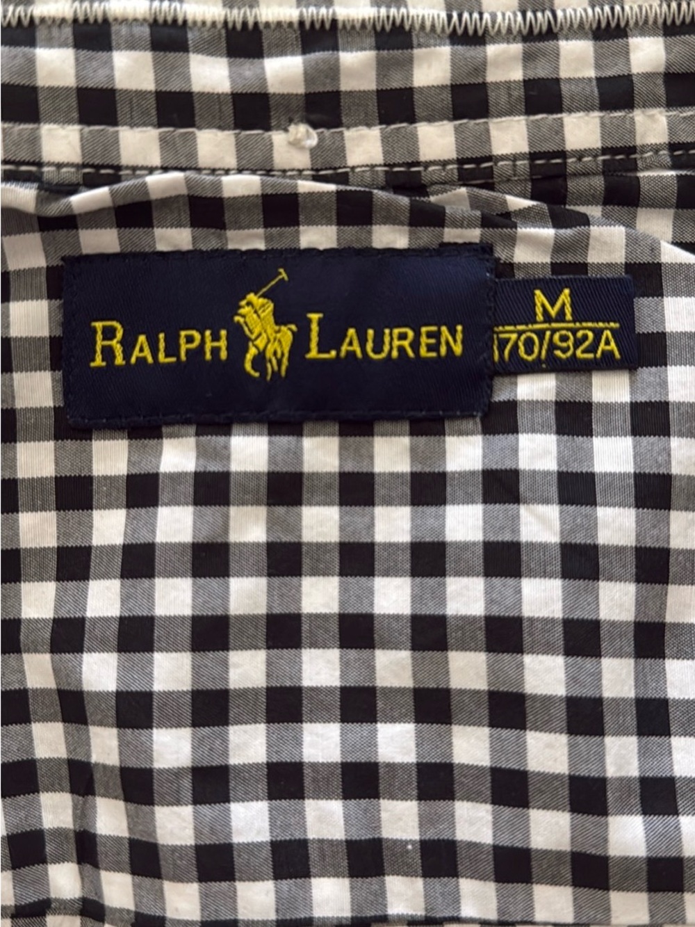 Ralph Lauren Black & White Gingham Button-Down Shirt - Picture 3 of 3